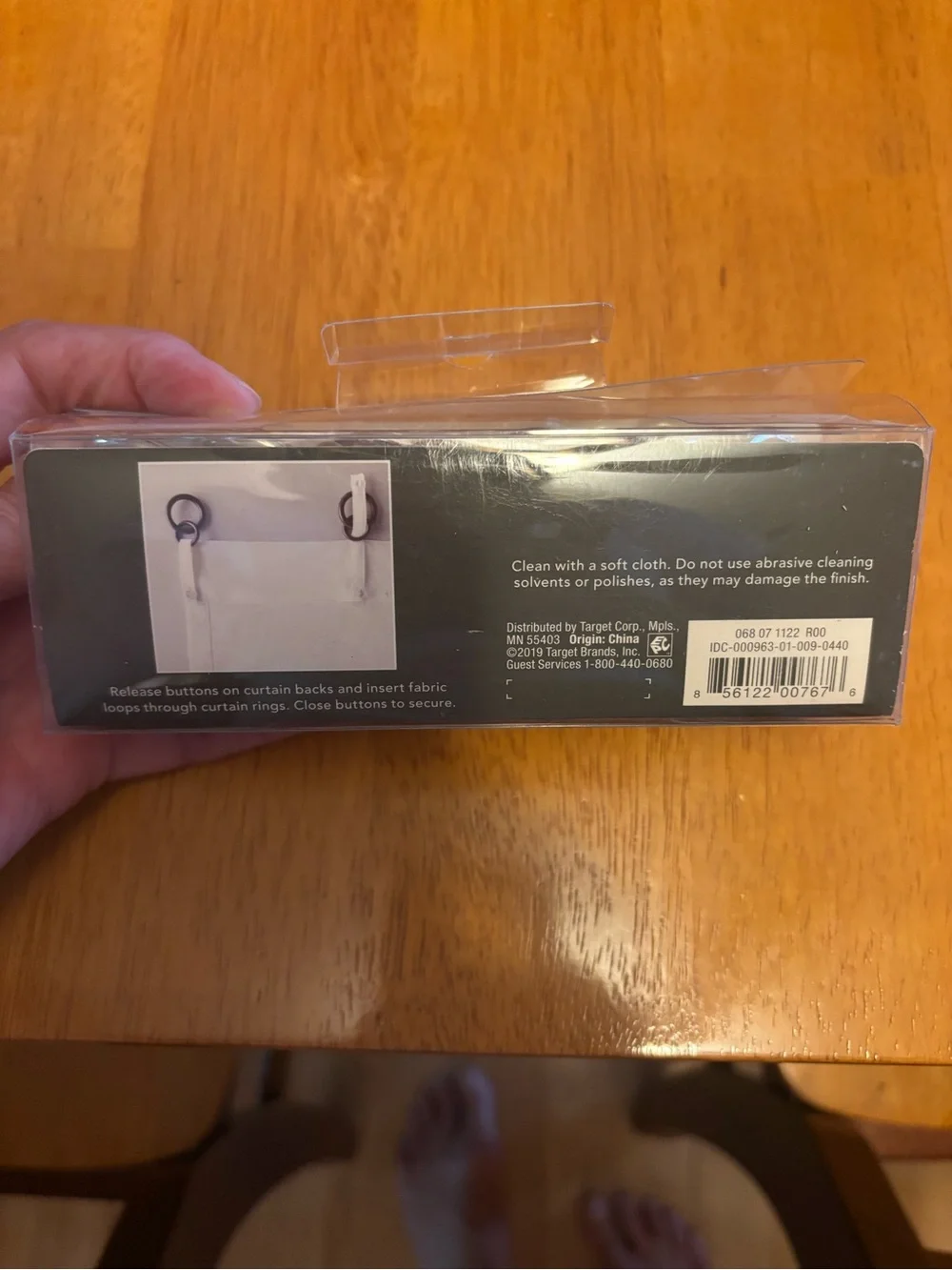 Threshold Brushed Nickel Curtain Rings with Clips - Silver Finish